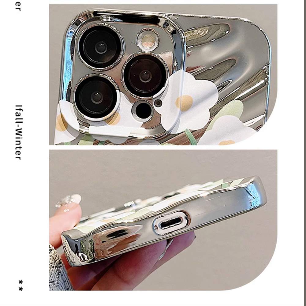 Bao Da Điện Thoại Tráng Gương Họa Tiết Hoa tulip Cho iphone 15 pro max 13pro 14promax 11 iphone 15 14 13 12 pro max Ốp