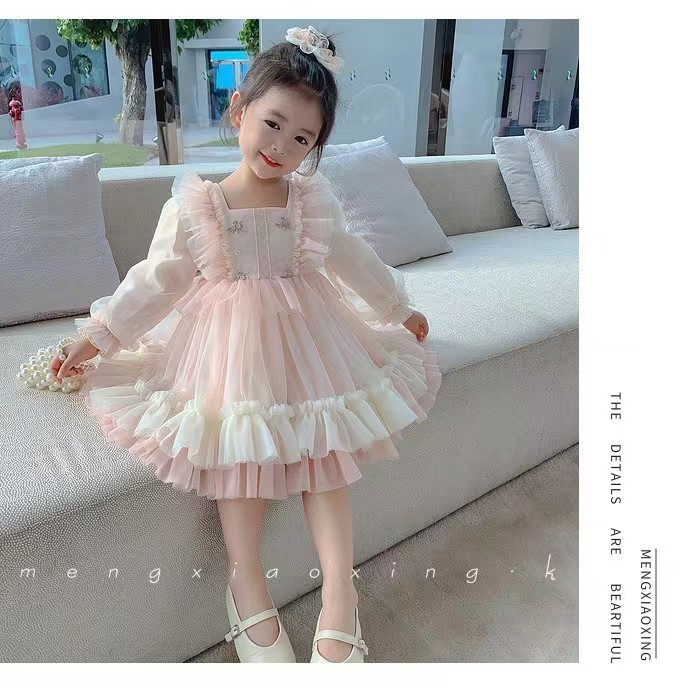 Đầm Công Chúa Dáng Suông Phong Cách Lolita Thời Trang Xuân Hè Năm Mới 2023 Cho Bé Gái