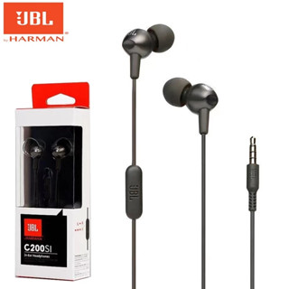 JBL C200si Trong Tai 3.5mm Jack Tai nghe có dây Tai nghe nhạc thể thao Tai nghe chơi game thể thao Harman Điều khiển dây bass sâu với micrô cho iOS iPhone và Android Huawei/Xiaomi/oppo/vivo/samsung