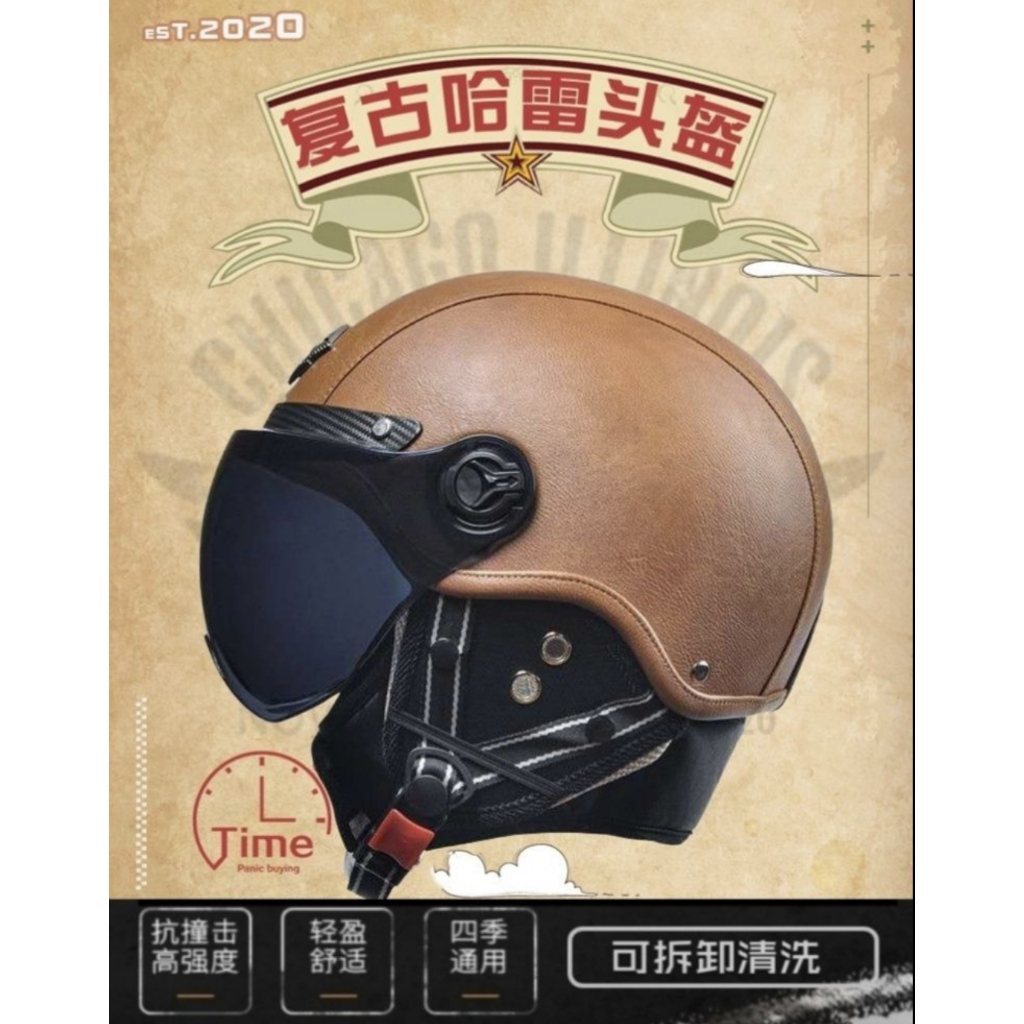 Harley Mũ Bảo Hiểm Xe vespa moto 3 / 4 Phong Cách retro