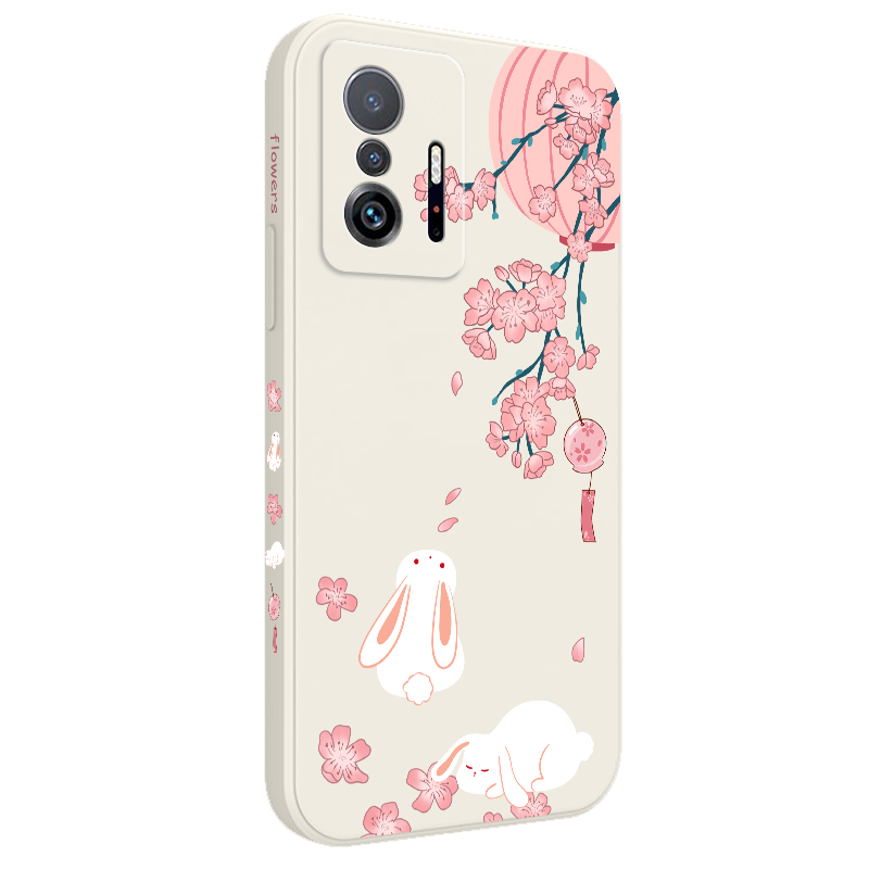 Ốp Điện Thoại Mềm Hình Thỏ Hồng Đào Cho xiaomi mi 13t 12t 11t 10t pro lite mi 9t pro 5g
