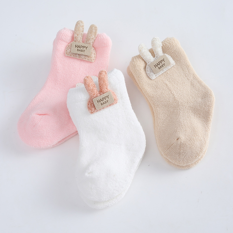 Vớ cotton Trơn Họa Tiết Hoạt Hình Dễ Thương Cho Bé