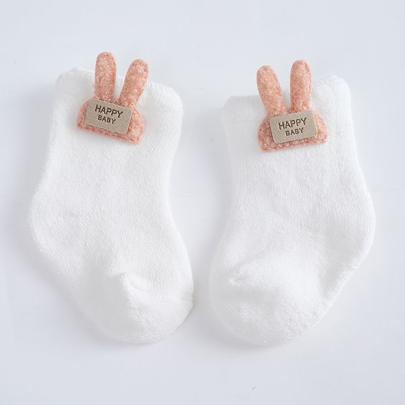 Vớ cotton Trơn Họa Tiết Hoạt Hình Dễ Thương Cho Bé