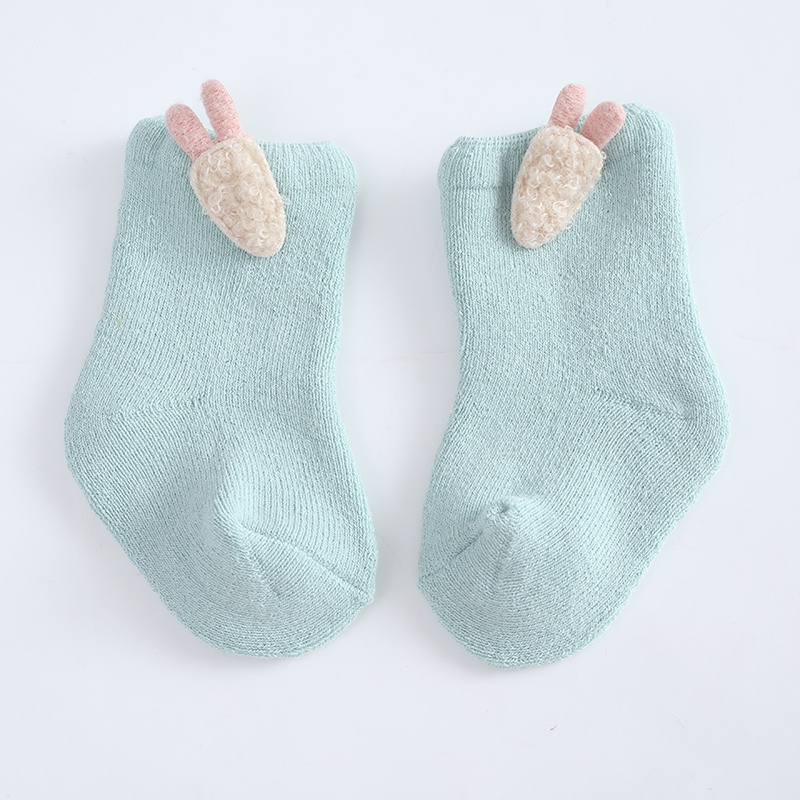 Vớ cotton Trơn Họa Tiết Hoạt Hình Dễ Thương Cho Bé