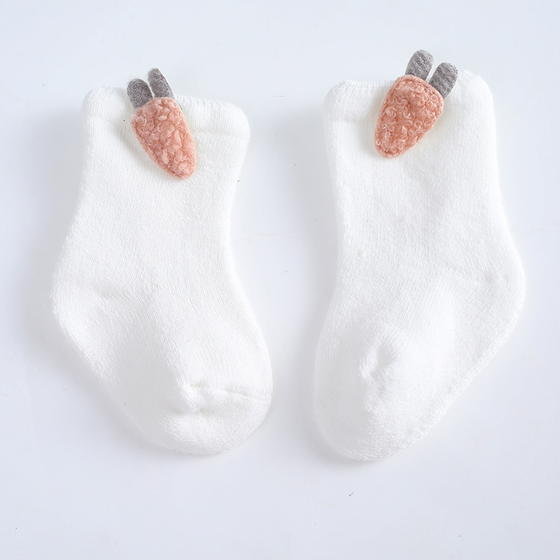 Vớ cotton Trơn Họa Tiết Hoạt Hình Dễ Thương Cho Bé