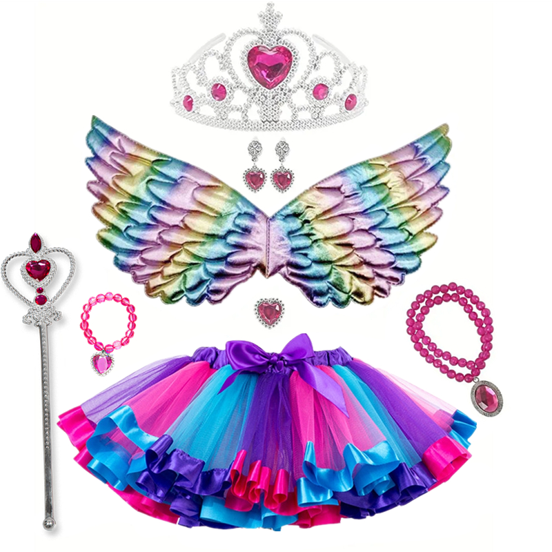 Set Cài Tóc Hình Kỳ Lân + Đôi Cánh + Chân Váy Đáng Yêu Hóa Trang Trong Tiệc Halloween/Sinh Nhật Cho Bé