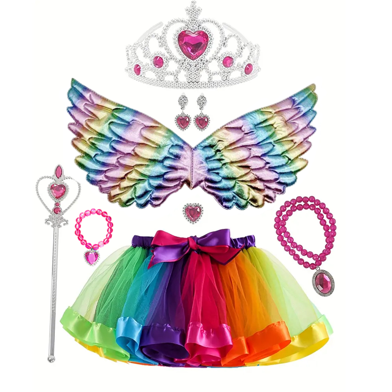 Set Cài Tóc Hình Kỳ Lân + Đôi Cánh + Chân Váy Đáng Yêu Hóa Trang Trong Tiệc Halloween/Sinh Nhật Cho Bé