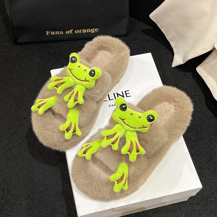 Dép Bông Đi Trong Nhà Họa Tiết Hoạt Hình Dễ Thương Thời Trang Thu Đông 2023 Cho Nữ