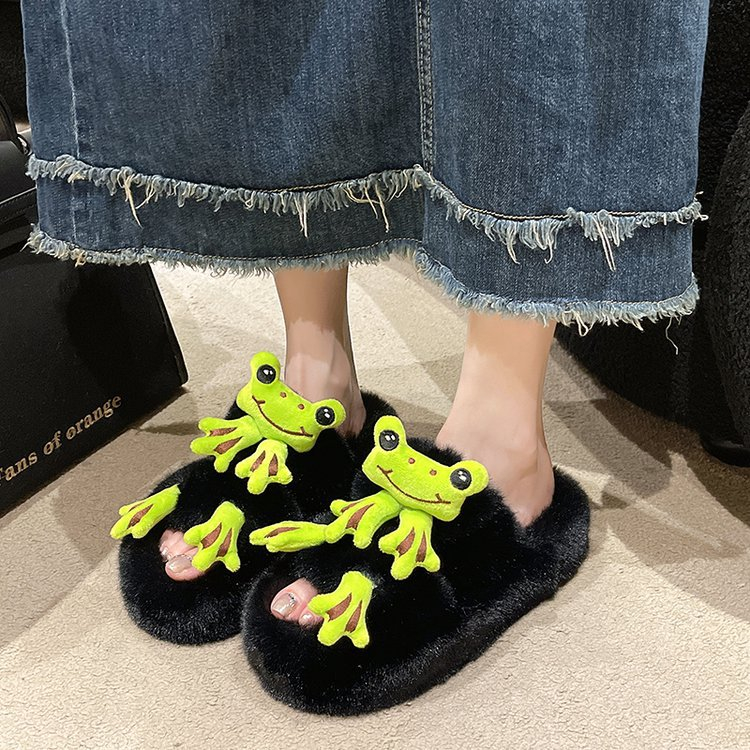 Dép Bông Đi Trong Nhà Họa Tiết Hoạt Hình Dễ Thương Thời Trang Thu Đông 2023 Cho Nữ