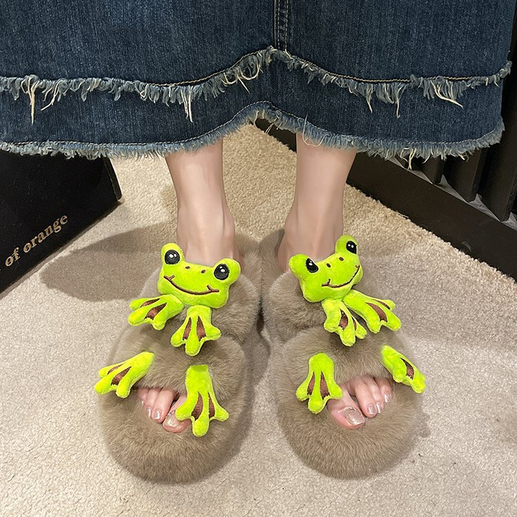 Dép Bông Đi Trong Nhà Họa Tiết Hoạt Hình Dễ Thương Thời Trang Thu Đông 2023 Cho Nữ