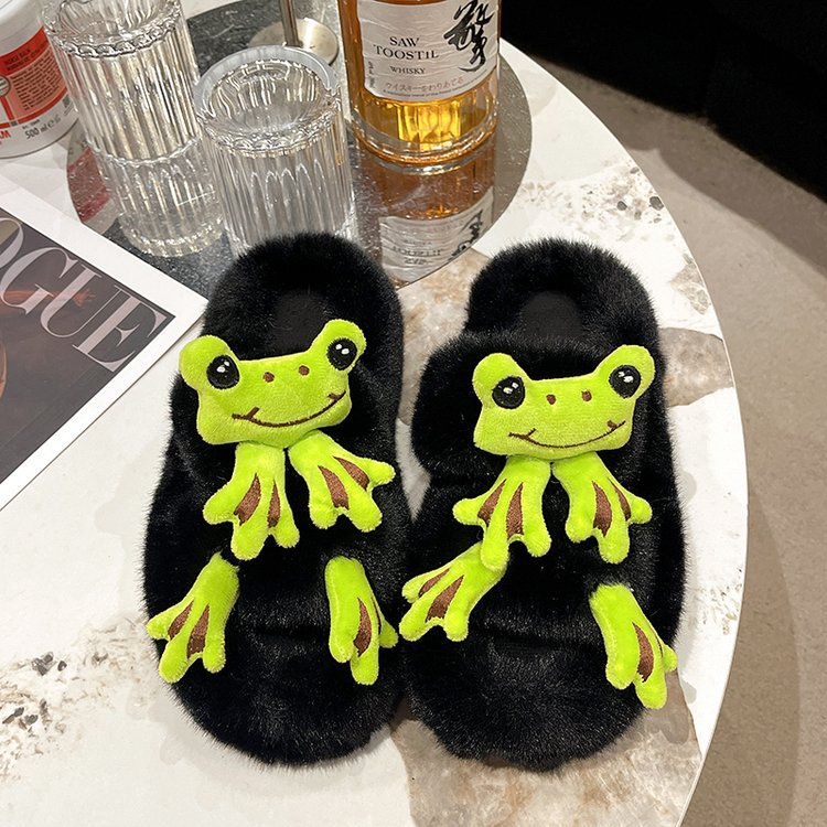 Dép Bông Đi Trong Nhà Họa Tiết Hoạt Hình Dễ Thương Thời Trang Thu Đông 2023 Cho Nữ