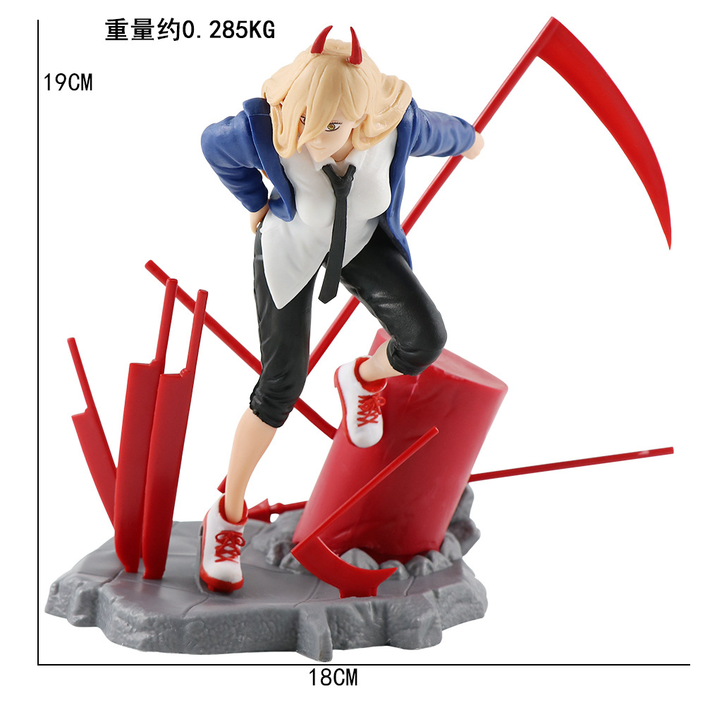 Mô Hình Nhân Vật anime chainsaw man pochita denji power 19cm Bằng pvc