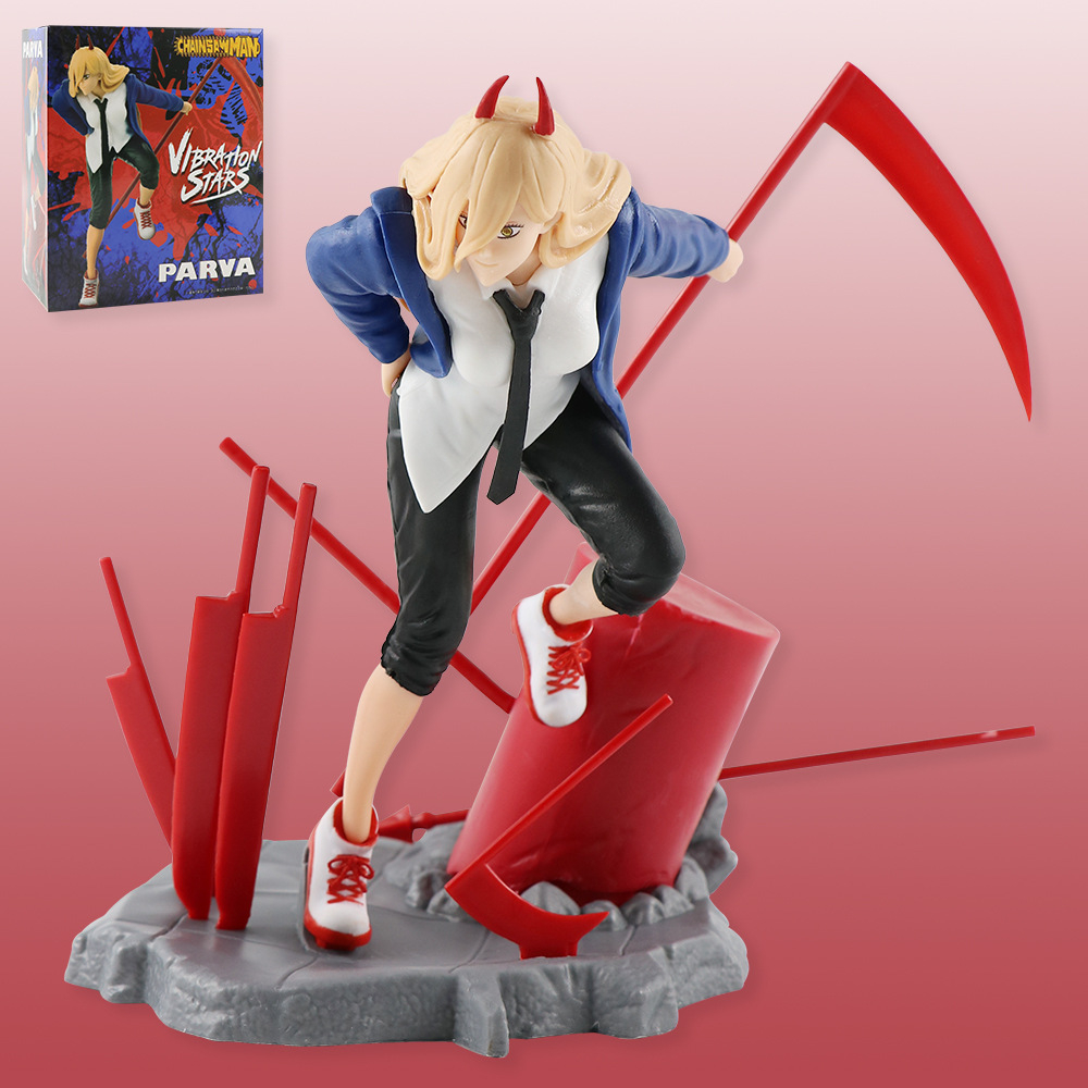 Mô Hình Nhân Vật anime chainsaw man pochita denji power 19cm Bằng pvc