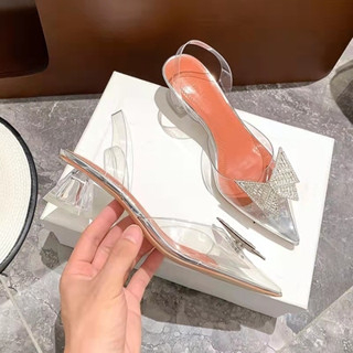 Giày Cao Gót Mũi Nhọn Đính Đá Pha Lê Trong Suốt 4 Kiểu Lựa Chọn