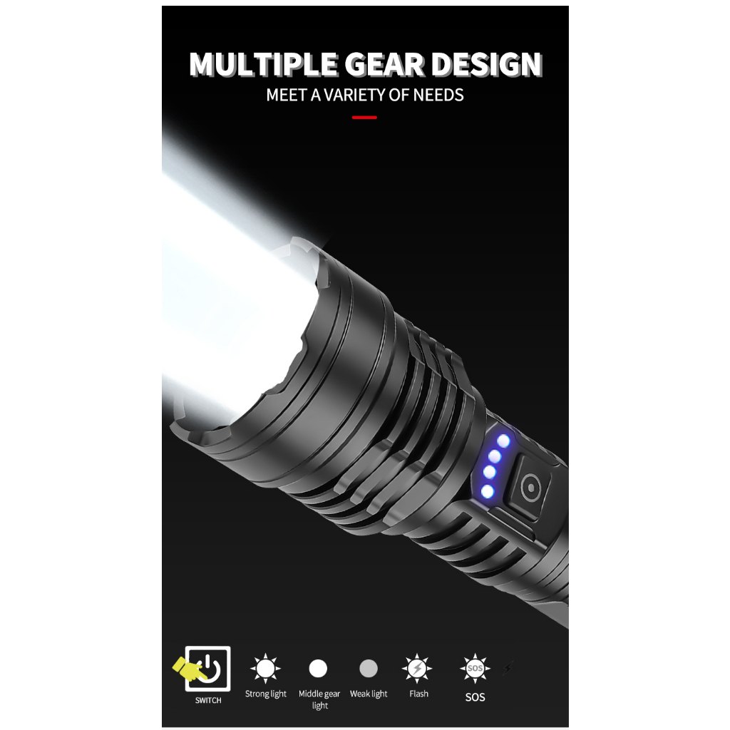 Đèn Pin Siêu Sáng xhp70 xhp360 led 2197 tybe-c 18650 Pin 26650