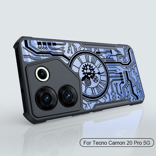 [Mới] Đồng hồ cơ sơ sơ đồ đồng hồ điện thoại Tecno Camon 50 40 30 30S 20 Pro 5G 4G Vỏ chống sốc Bảng mạch trong suốt Vỏ bảo vệ PC