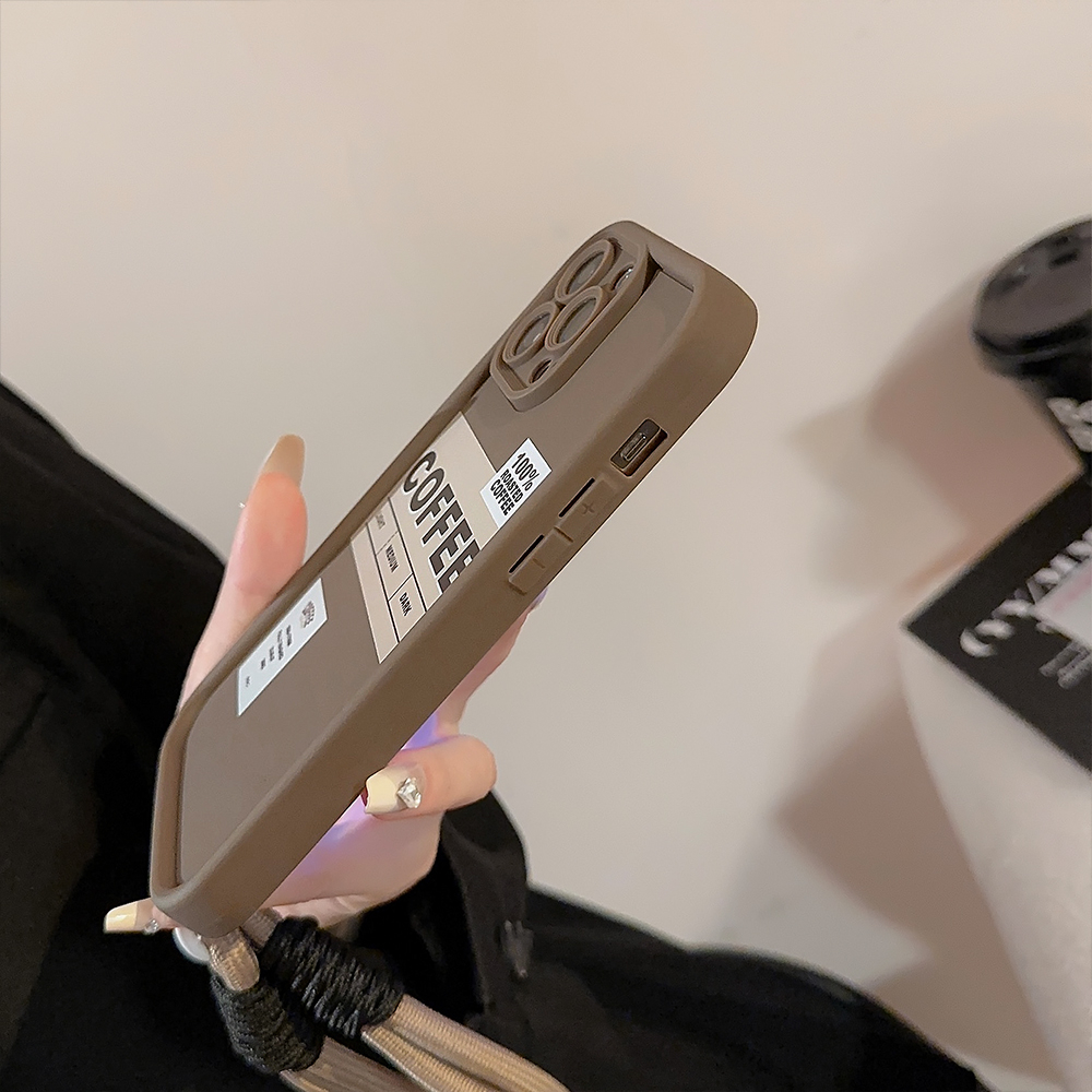 Thời Trang Ốp Điện Thoại Chống Sốc Màu Cà Phê Cho iphone 15promax / 15pro / 15 / 14promax / 14pro / 14 / 13promax / 13pro / 13 / 12 / 11 / xs / 8p / 7