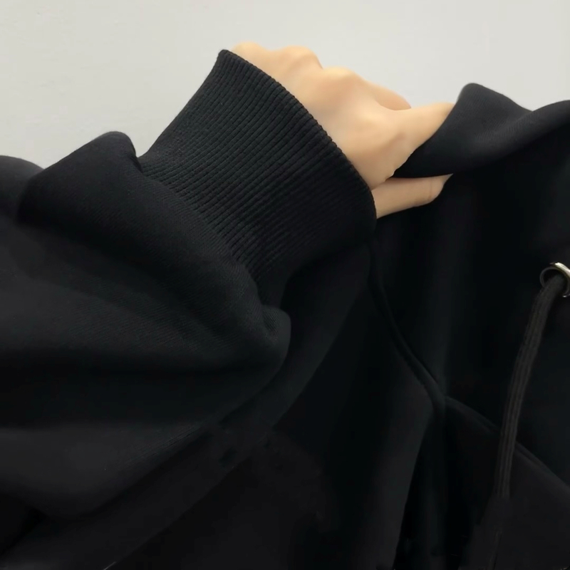 Áo hoodie nữ đen bigsize local brand SALMO unisex 100%Cotton