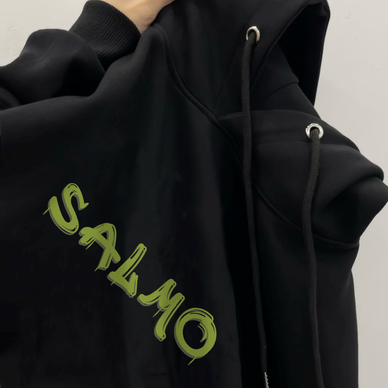 Áo hoodie nữ đen bigsize local brand SALMO unisex 100%Cotton