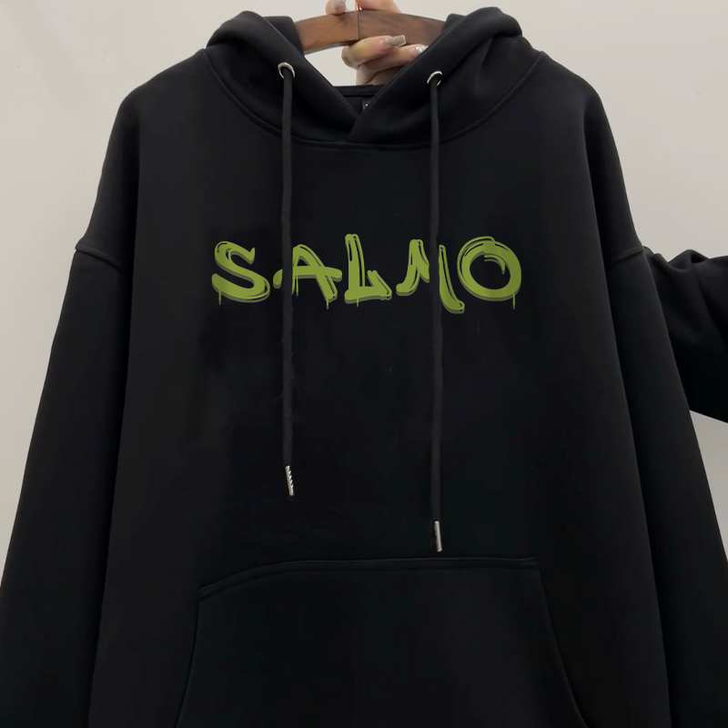 Áo hoodie nữ đen bigsize local brand SALMO unisex 100%Cotton