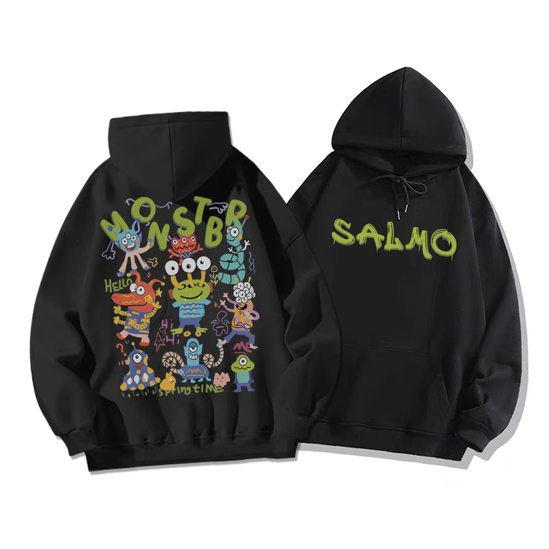 Áo hoodie nữ đen bigsize local brand SALMO unisex 100%Cotton