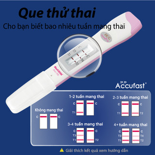 Accufast hộp que thử thai Dạng bút tiện lợi (Cho bạn biết bao nhiêu tuần mang thai)Ðo chính xác 99.99% thử thai