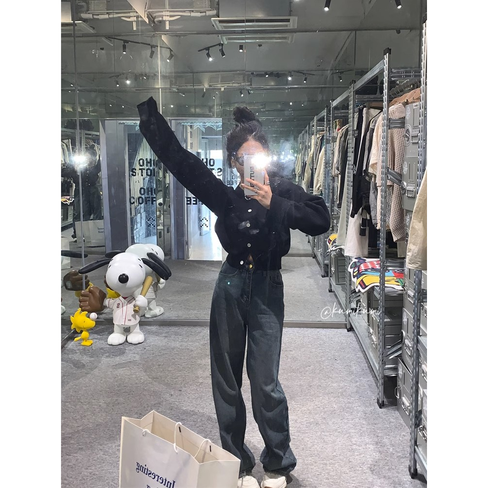 Porozi Áo Sơ Mi Dệt Kim Tay Dài Màu Trơn Cài Nút Thời Trang Mùa Thu Phong Cách Hàn Quốc Cho Nữ