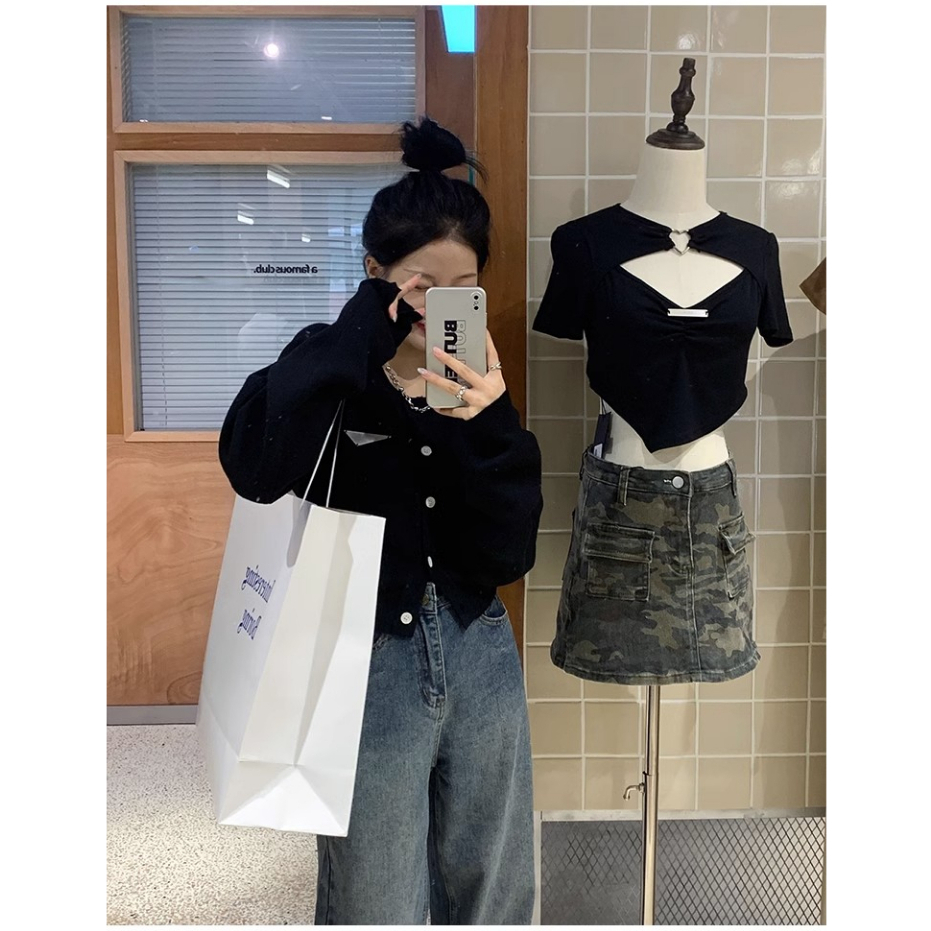 Porozi Áo Sơ Mi Dệt Kim Tay Dài Màu Trơn Cài Nút Thời Trang Mùa Thu Phong Cách Hàn Quốc Cho Nữ