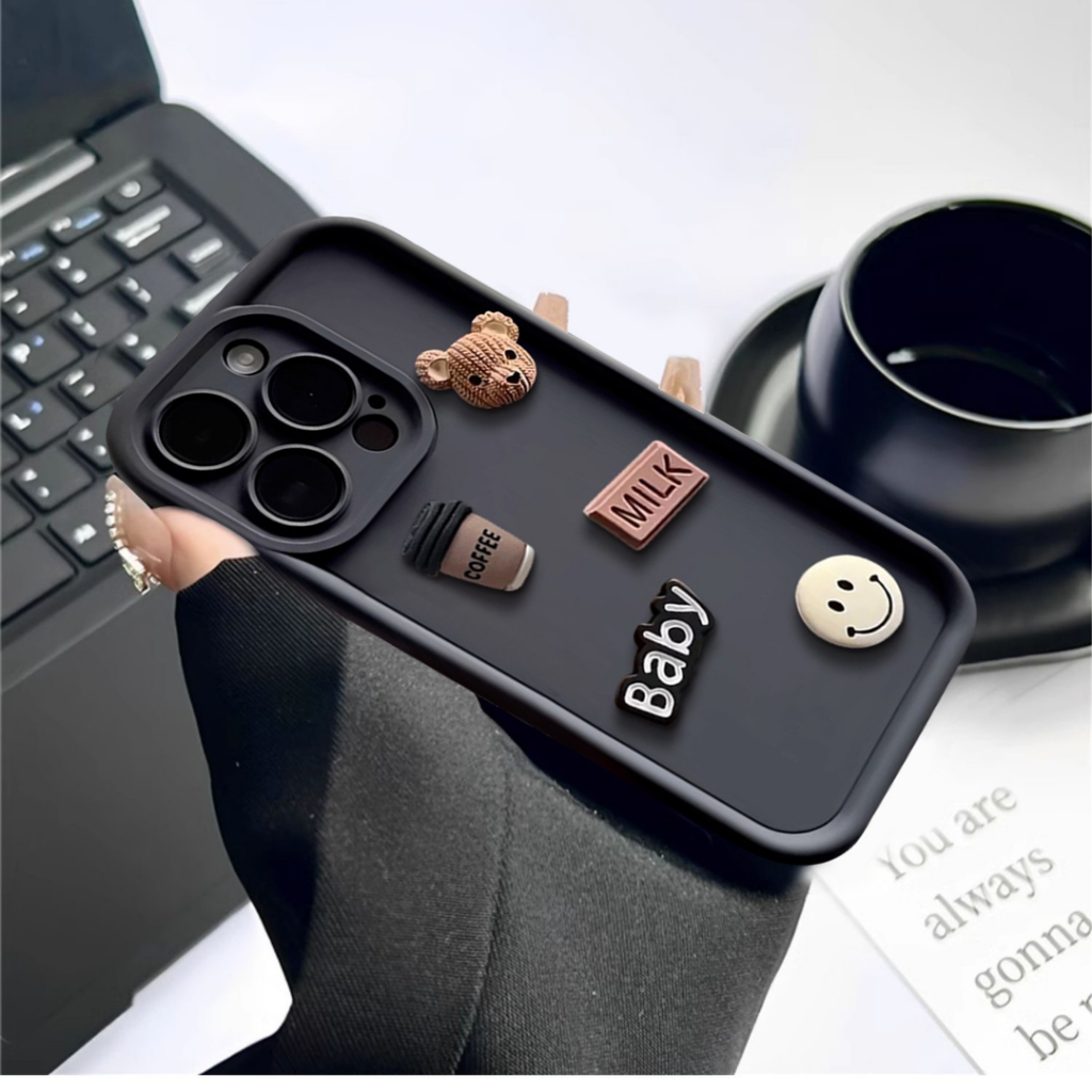 Ốp Điện Thoại Màu Trơn Hình Gấu 3d Cho oppo reno7z 5g reno8z 5g reno5 reno5pro reno6 5g reno7pro reno8 5g reno8pro 5g