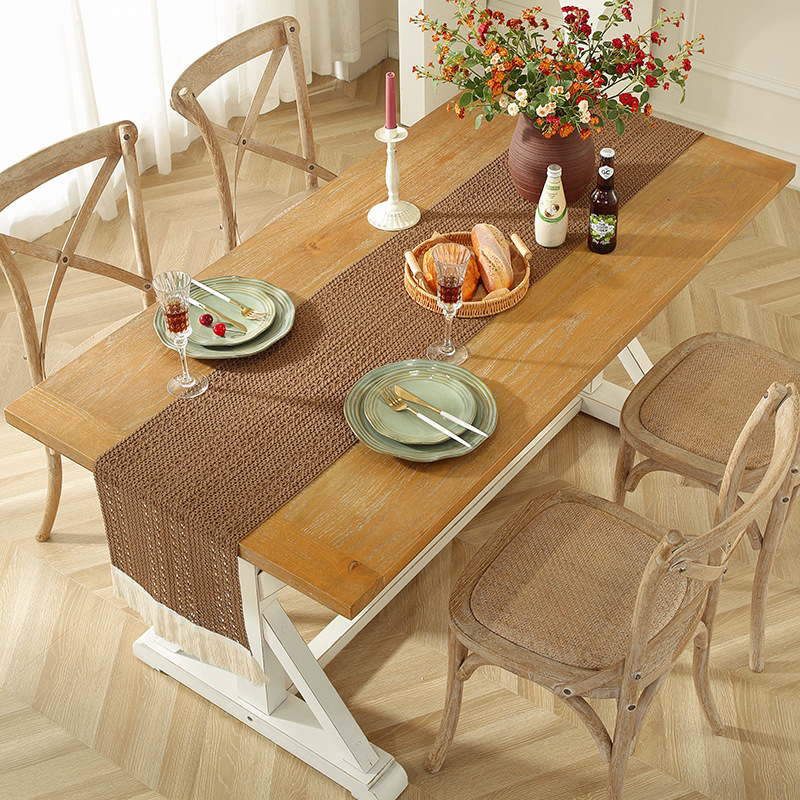 Khăn Trải Bàn Bằng Cotton Lanh Màu Sắc Tinh Khiết Chống Bụi Bẩn Trang Trí Nhà Hàng /