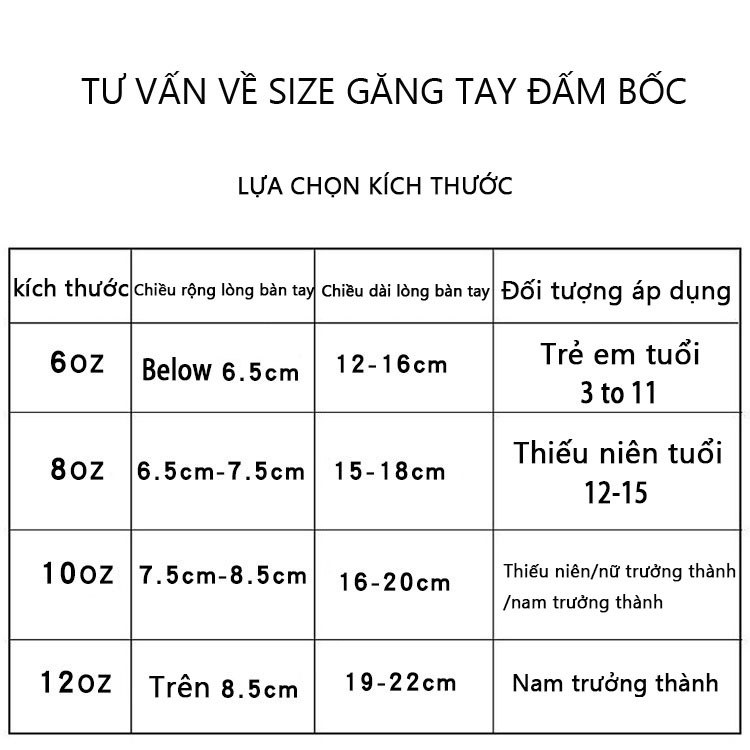 Sẵn sàng tại VN ✔ Găng Tay Boxing  Võ Sĩ Quyền Anh Chuyên Nghiệp