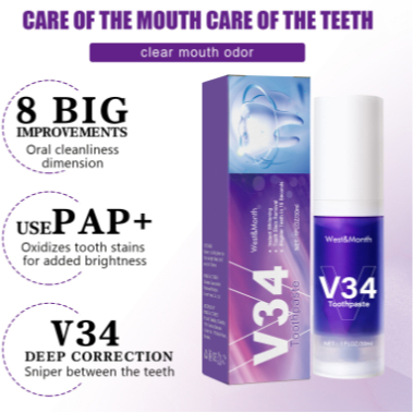 Kem Đánh Răng v34 v34 Chỉnh Sửa Làm Trắng Răng Giảm Mẩn Màu Vàng