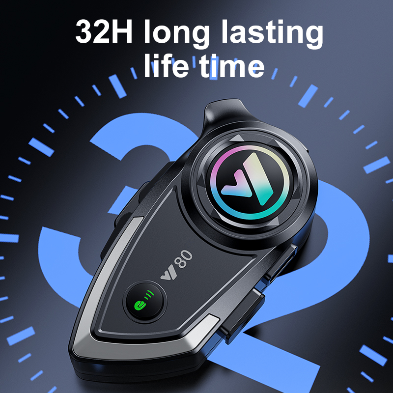 Bộ Tai Nghe bluetooth 5.3 y80 Gắn Mũ Bảo Hiểm Xe Mô Tô Chống Nước Giảm Tiếng Ồn