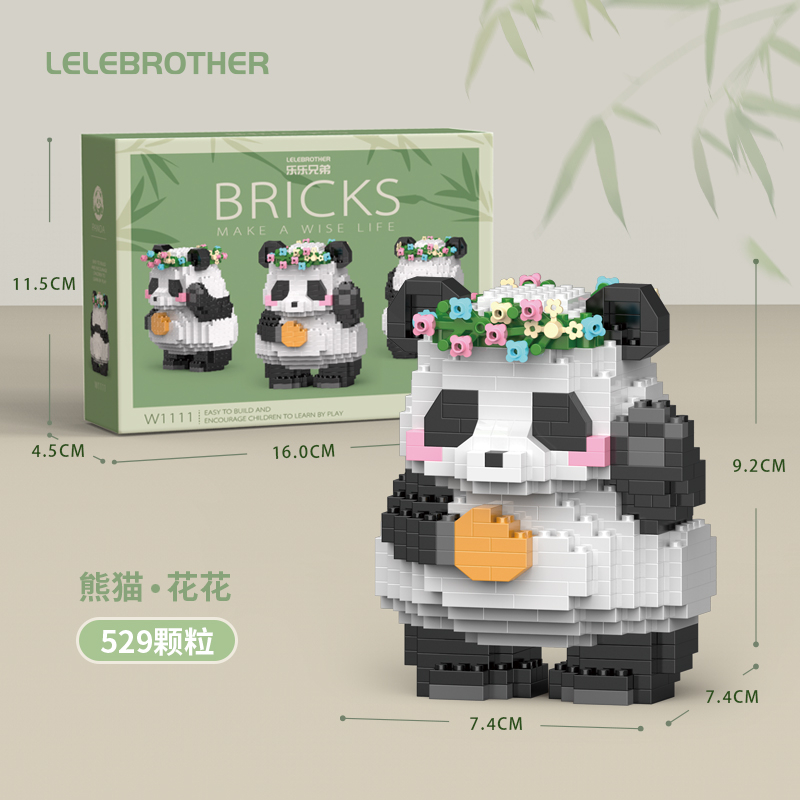 Bộ Đồ Chơi Khối Xây Dựng Hình Gấu Trúc Dễ Thương