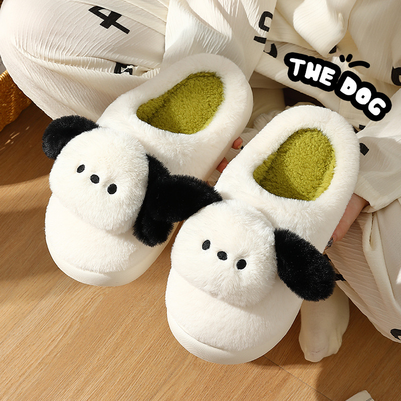 Dép Bông cotton Chống Trượt Hình Chú Chó Hoạt Hình Dễ Thương
