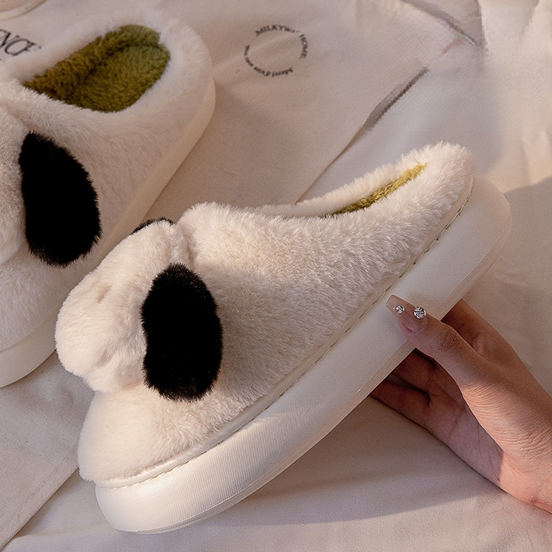 Dép Bông cotton Chống Trượt Hình Chú Chó Hoạt Hình Dễ Thương