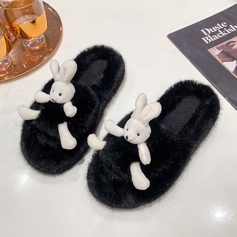 Dép Bông Dày Dặn Hình Thỏ Dễ Thương Thời Trang Thu Đông