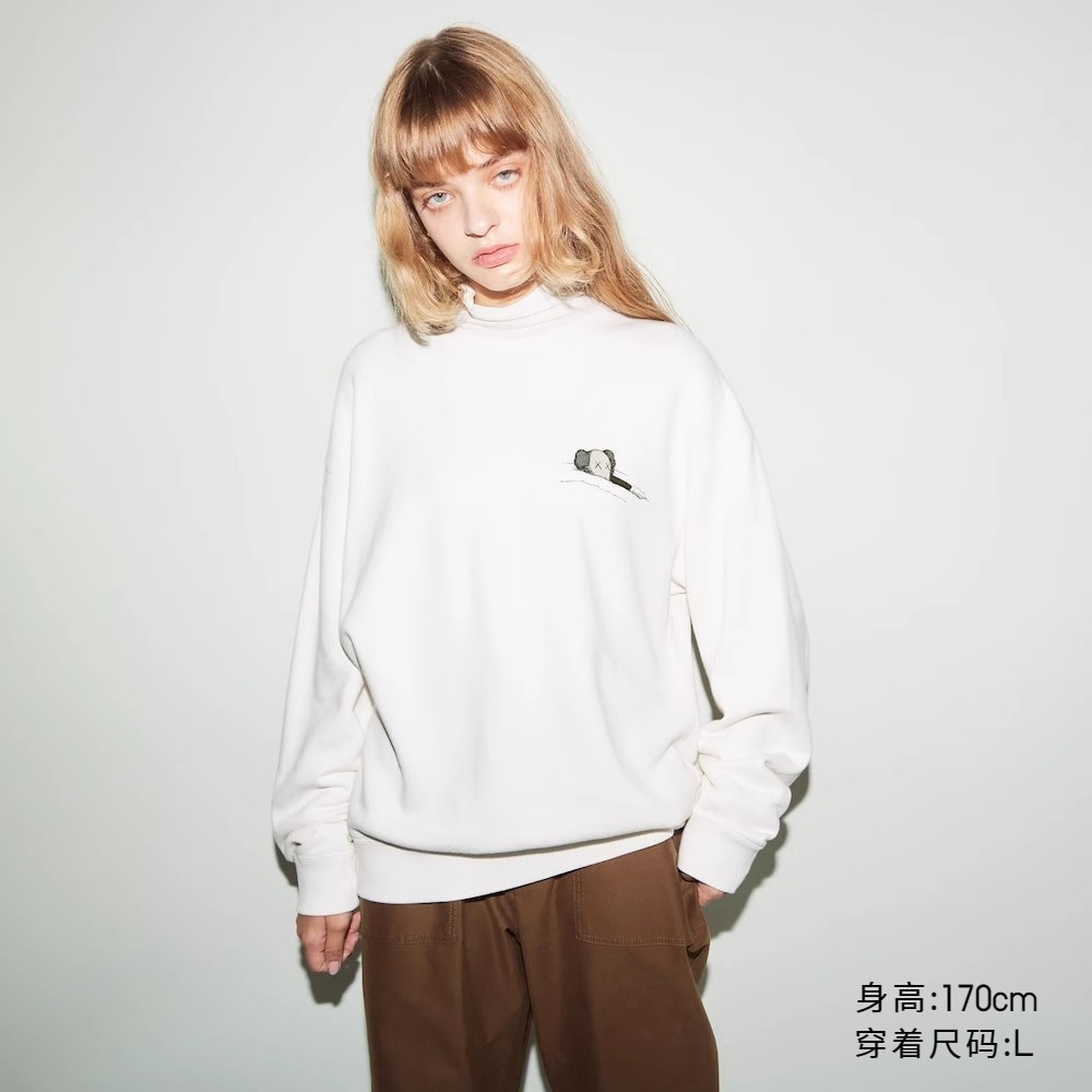 Uniqlo Áo Nỉ Dài Tay In Hình kaws Thời Trang Cho Nam Nữ 467395