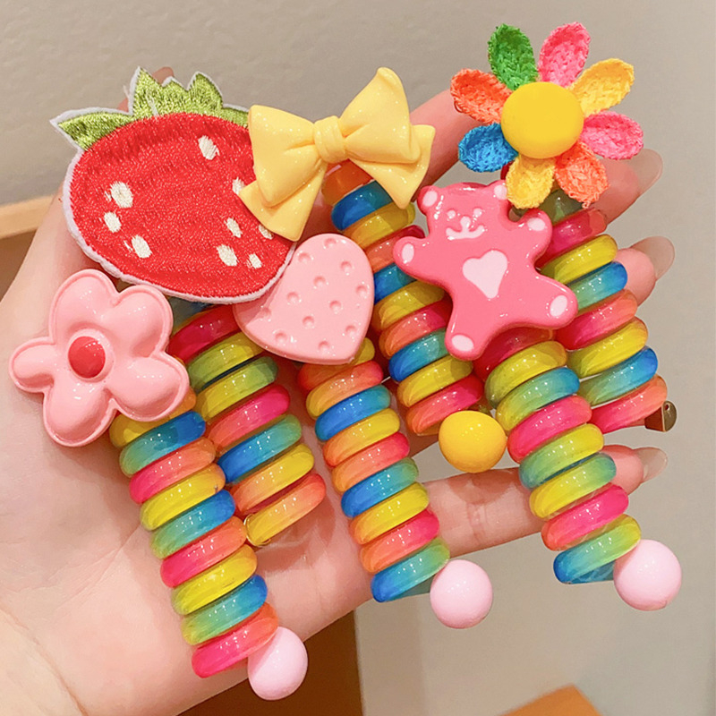 Kẹp Tóc Hình Nơ Phong Cách Hàn Quốc Ngọt Ngào Dành Cho Nữ/Mới Dây Cột Tóc Cao Su Hình Điện Thoại Màu Kẹo Dễ Thương Cho Bé Gái