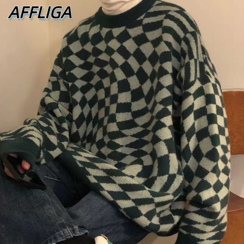 ✦AFFLIGA✦ Áo Sweater Dáng Rộng Mềm Mại Thời Trang Thu Đông Dành Cho Cặp Đôi