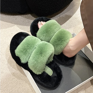 Prowow❤Màu Sắc Dép Bông Đi Trong Nhà Phong Cách Hàn Quốc Thời Trang Thu Đông Cho Nữ