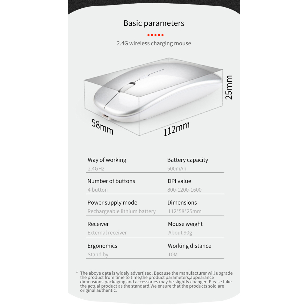 Chuột Không Dây YAQING 2.4GHz Wirerless + Bluetooth 5.0