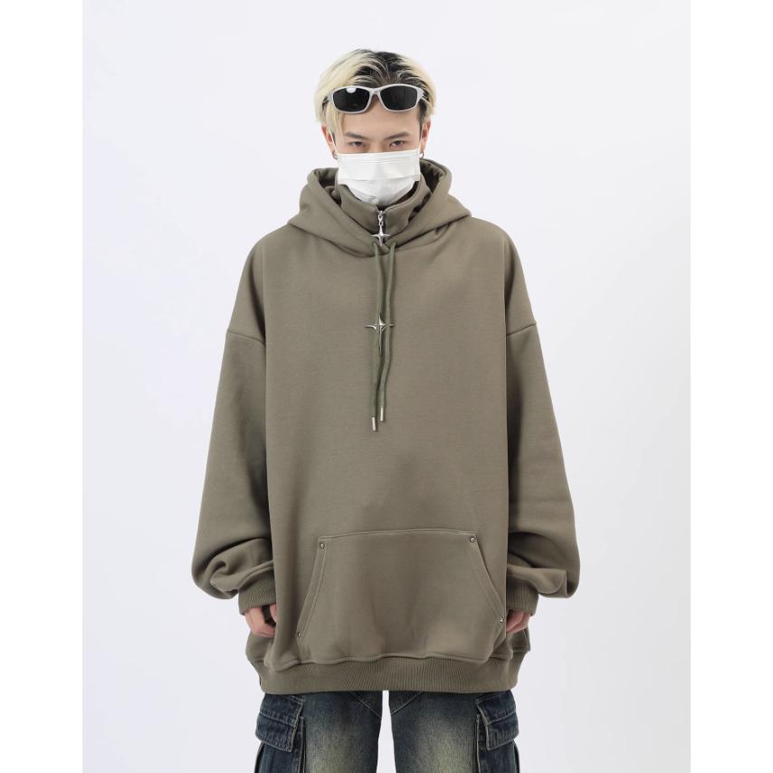 Áo hoodie nam Cổ Lọ Phối Khóa Kéo Thời Trang áo hoodie nữ Màu Trơn  hiphop áo hoodie unisex form rộng chất đũi cao cấp  áo hoodie nam