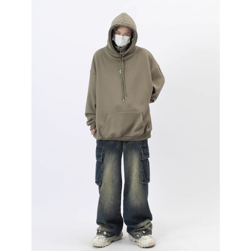 Áo hoodie nam Cổ Lọ Phối Khóa Kéo Thời Trang áo hoodie nữ Màu Trơn  hiphop áo hoodie unisex form rộng chất đũi cao cấp  áo hoodie nam