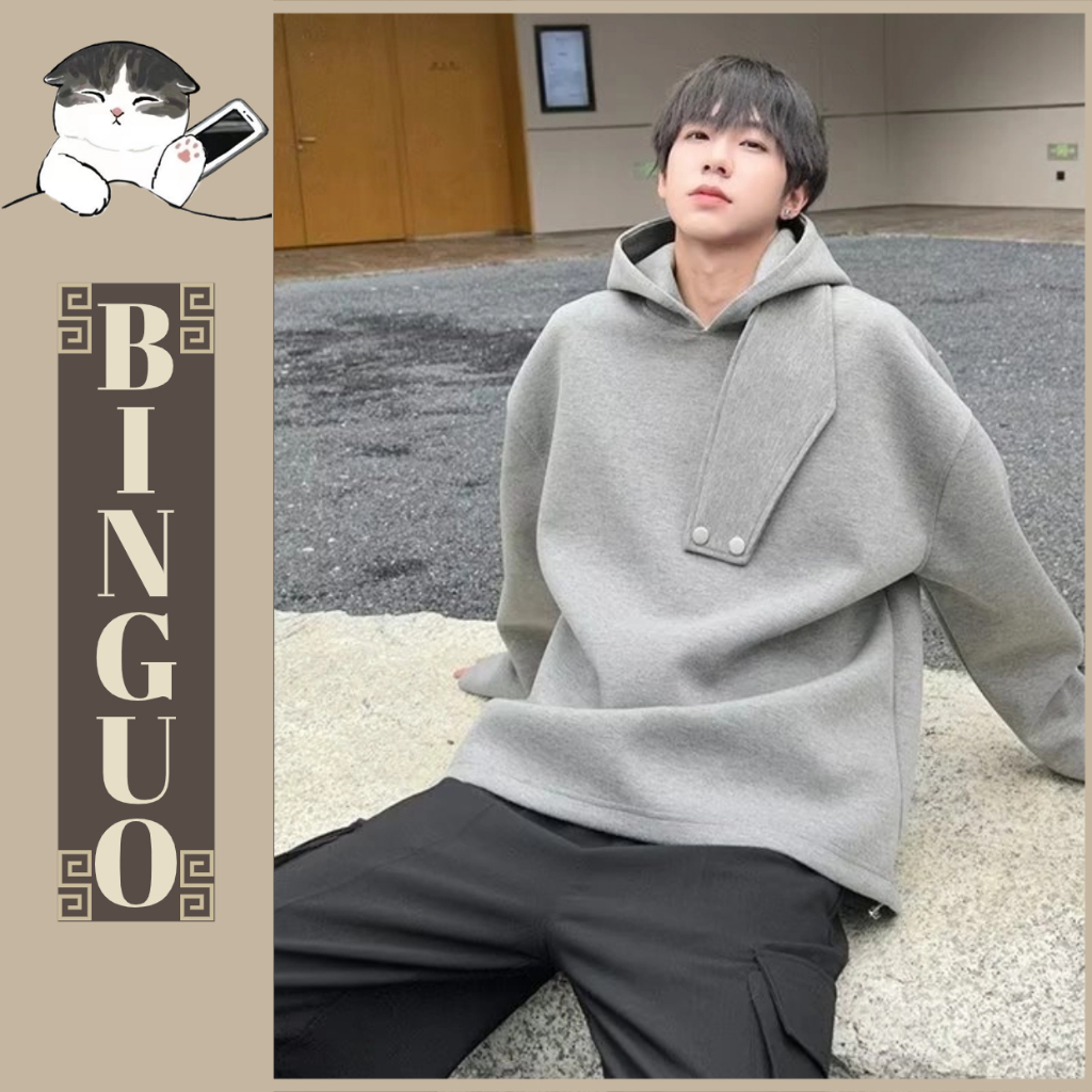 Áo Hoodie cổ lọ Màu Trơn Dáng Rộng Thời Trang Cặp Đôi Màu trơn đơn giản áo Hoodie thể thao áo trùm đầu dài tay dáng rộng vừa vặn hoodie essentials