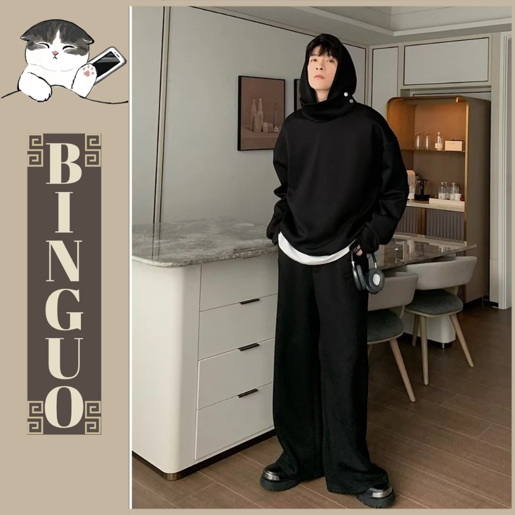 Áo Hoodie cổ lọ Màu Trơn Dáng Rộng Thời Trang Cặp Đôi Màu trơn đơn giản áo Hoodie thể thao áo trùm đầu dài tay dáng rộng vừa vặn hoodie essentials