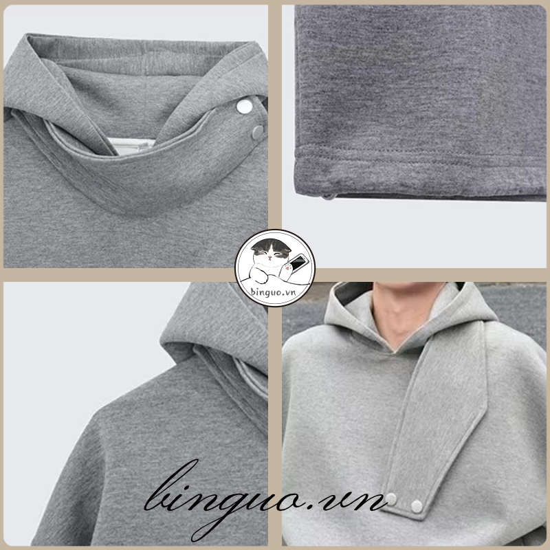 Áo Hoodie cổ lọ Màu Trơn Dáng Rộng Thời Trang Cặp Đôi Màu trơn đơn giản áo Hoodie thể thao áo trùm đầu dài tay dáng rộng vừa vặn hoodie essentials