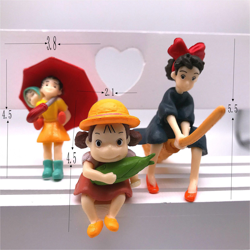1 Búp Bê Nhân Vật hayao miyazaki totoro Hoạt Hình Hàng Xóm Của Tôi Là totoro Bằng pvc mini Làm Quà Tặng Cho Bé mei kikis