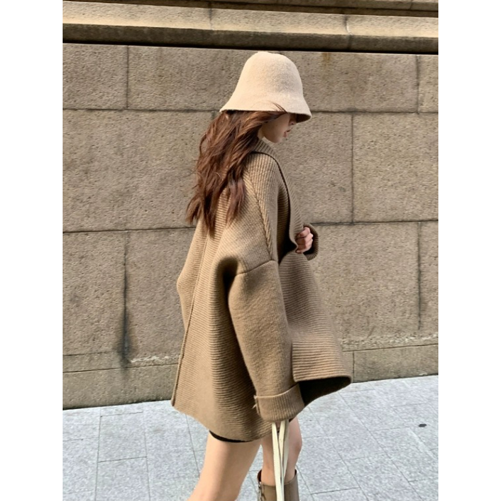 Xiaozhainv Áo Khoác cardigan Dệt Kim Tay Dài Dáng Rộng Phong Cách Hàn Quốc Thời Trang Cho Nữ