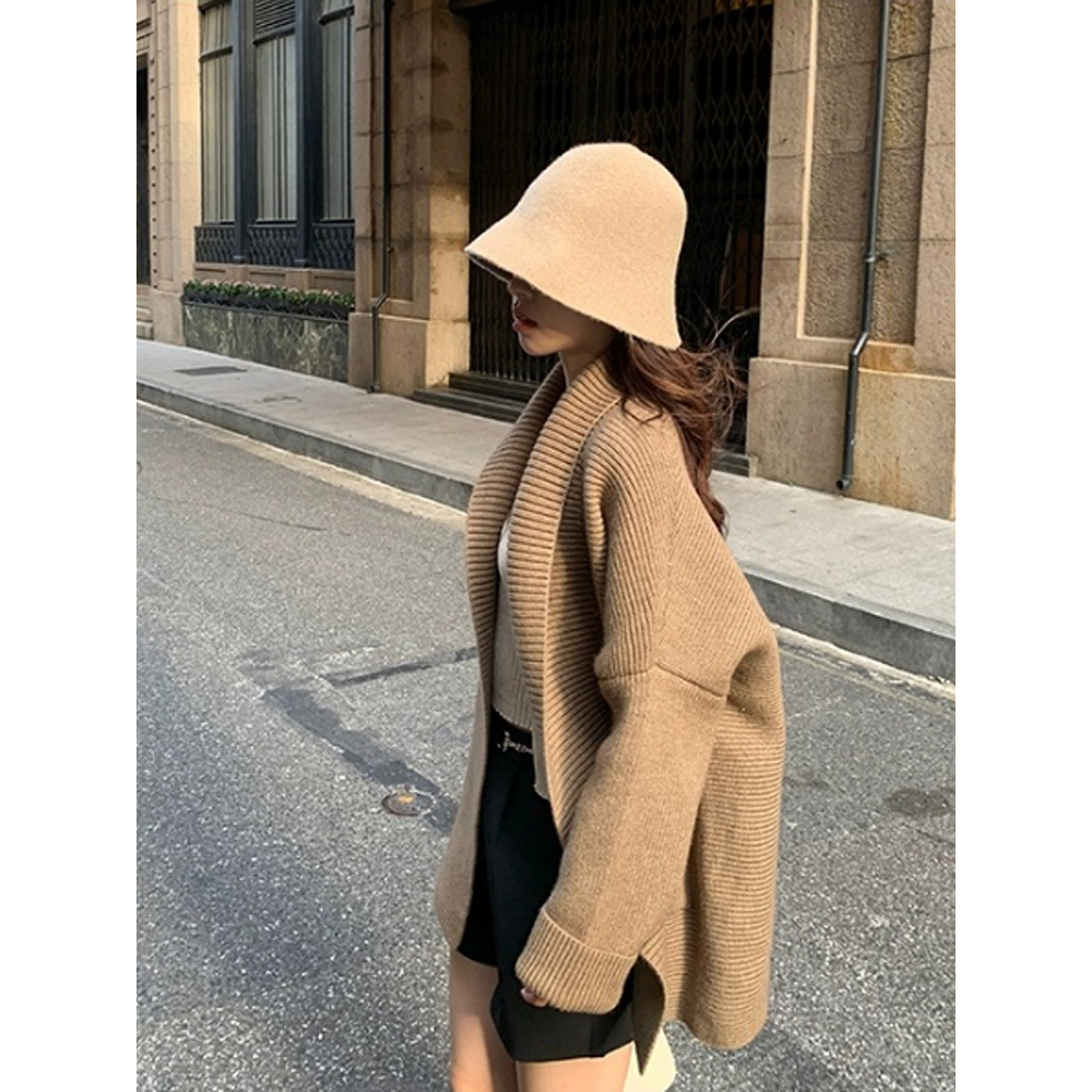 Xiaozhainv Áo Khoác cardigan Dệt Kim Tay Dài Dáng Rộng Phong Cách Hàn Quốc Thời Trang Cho Nữ